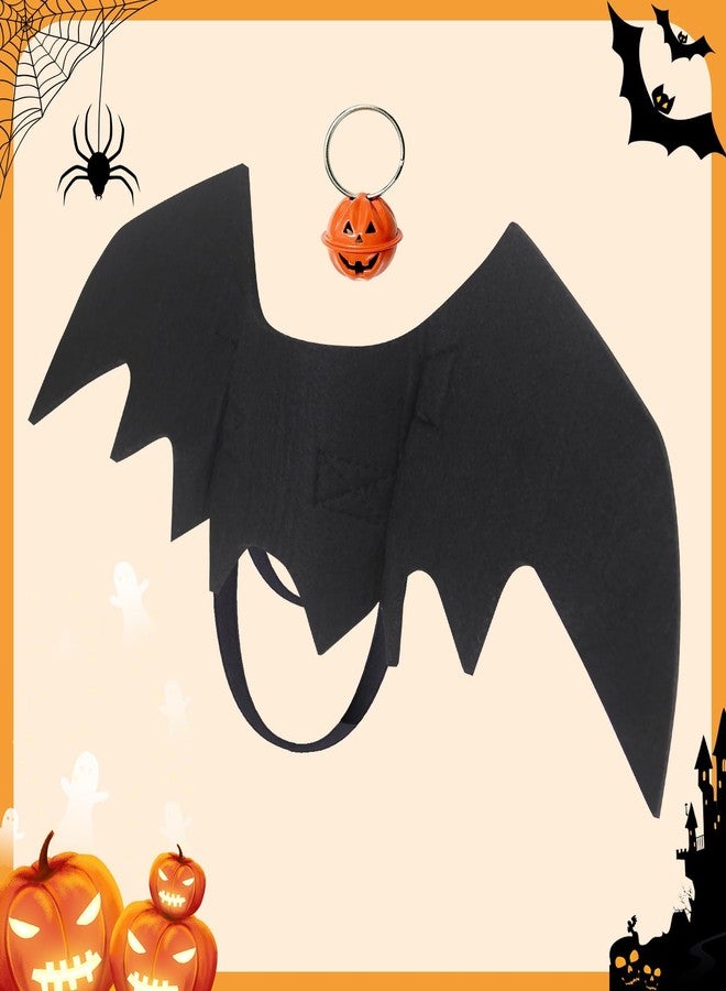 OLANRUN Cat Halloween Costume, Cat Costumes, Small Dog Halloween Costumes - Bat Wing with Pumpkin Bell for Pet Halloween Cosplay Party Dress Up Accessories (Medium) - Image 3